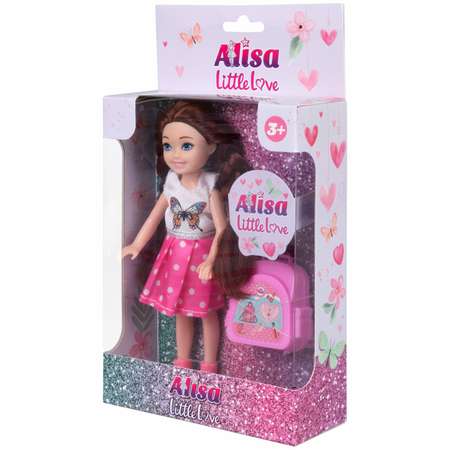 Кукла детская 1TOY Alisa Little Love с аксессуаром брюнетка с косичками маленькая мини 14 см