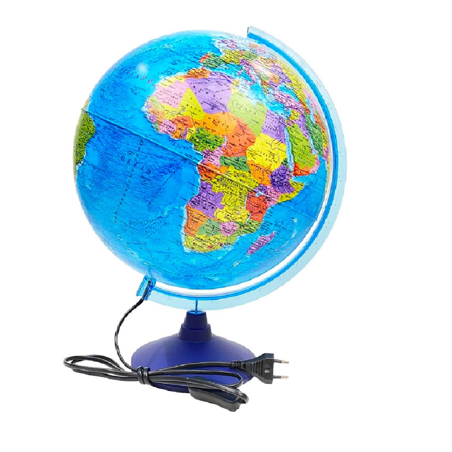 Глобус Globen Земли интерактивный политический 32см с LED-подсветкой атлас VR очки - фото 2