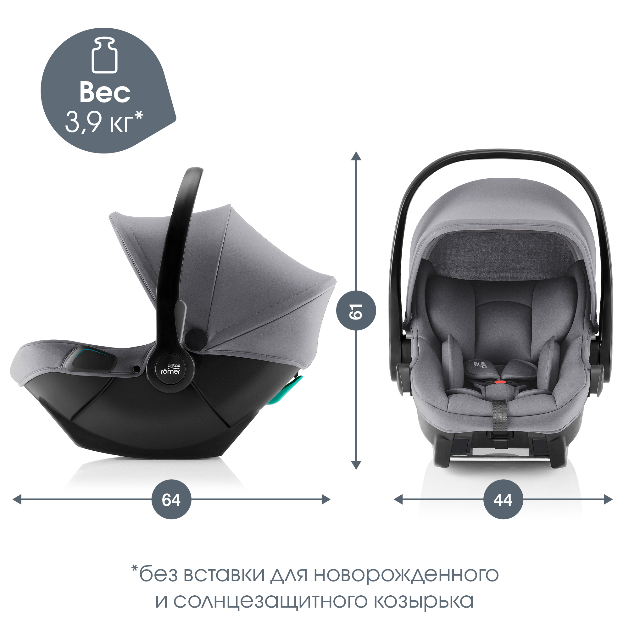 Автокресло Britax Roemer Baby-Safe Core Frost Grey - фото 17