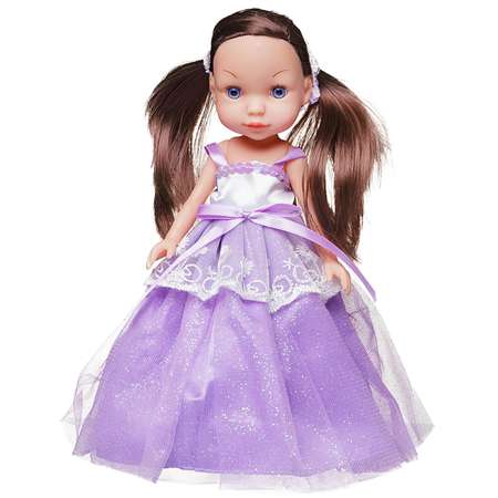 Кукла Sweet girl Junfa В фиолетовом мерцающем платье с кружевами