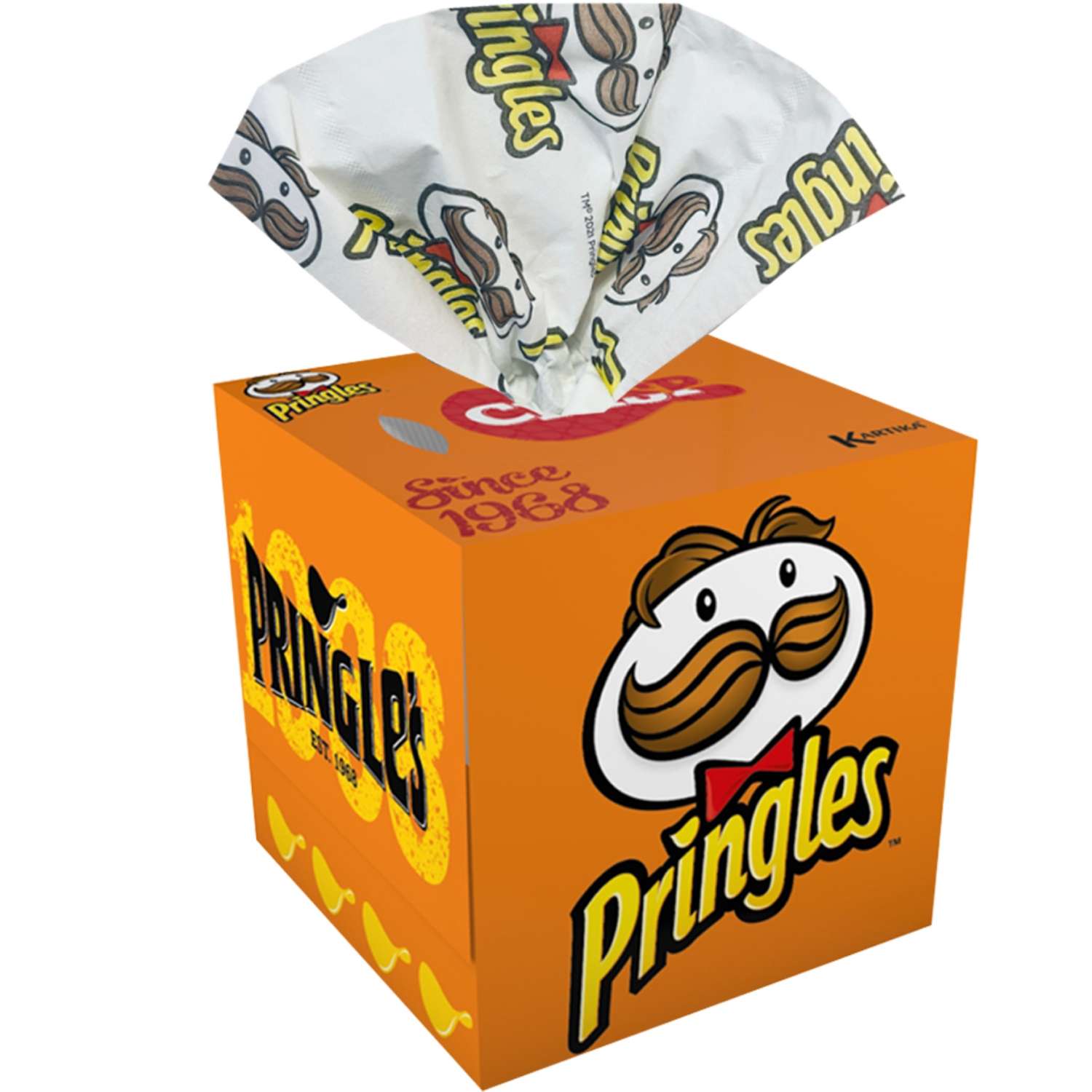 Салфетки бумажные выдергушки World cart Pringles с рисунком 3 слоя 56 штук в упаковке - фото 1