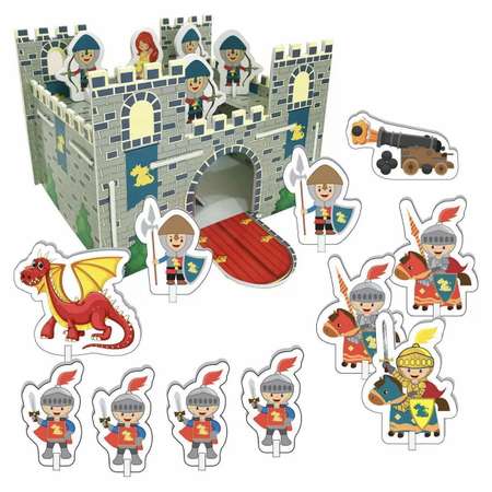3D пазлы JAGU Замок сражение с драконом