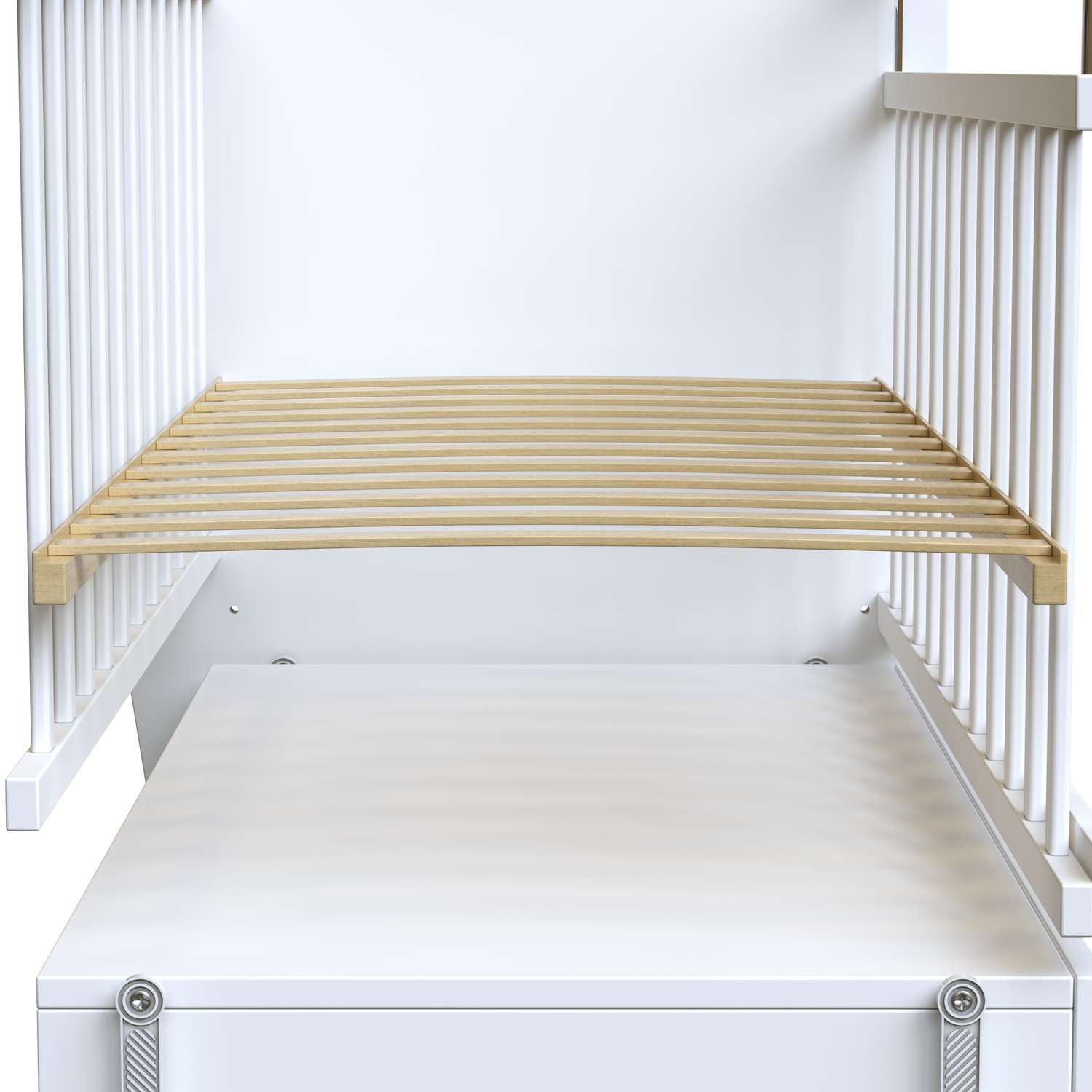 Детская кроватка ВДК прямоугольная, продольный маятник (белый) - фото 5
