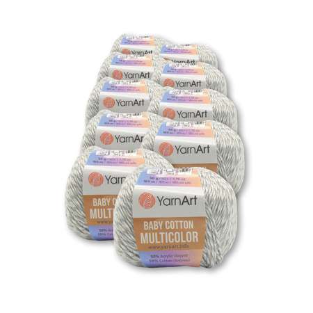 Пряжа для вязания YarnArt Baby cotton multicolor 50 гр 165 м хлопок акрил детская 10 мотков цвет 5202