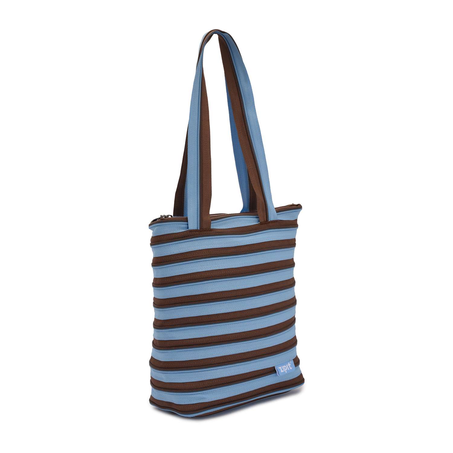 Сумка Zipit Premium Tote/Beach Bag Голубой/коричневый - фото 2