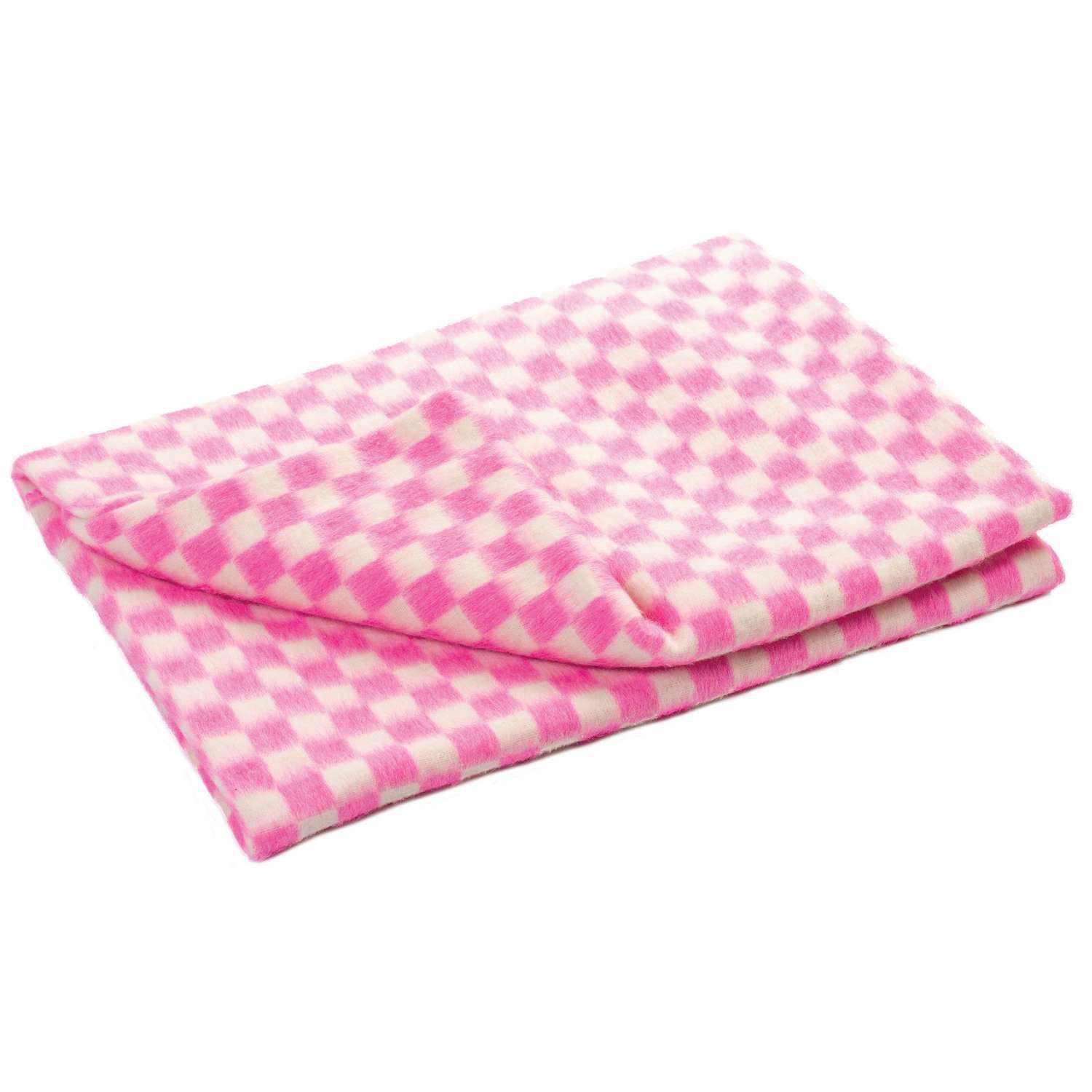 Одеяло Ермошка байковое клетка Белая-Розовая 57-3ЕТ - фото 2