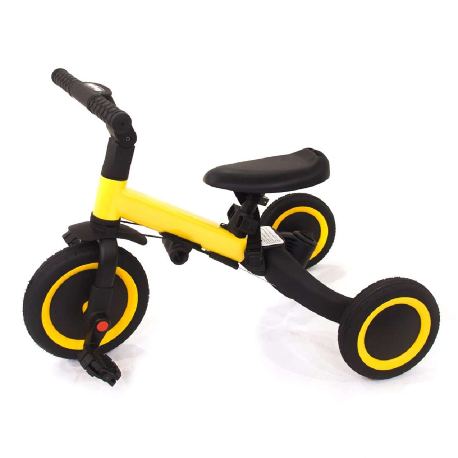 Беговел-велосипед R-Wings детский 4в1 с родительской ручкой желтый - фото 9