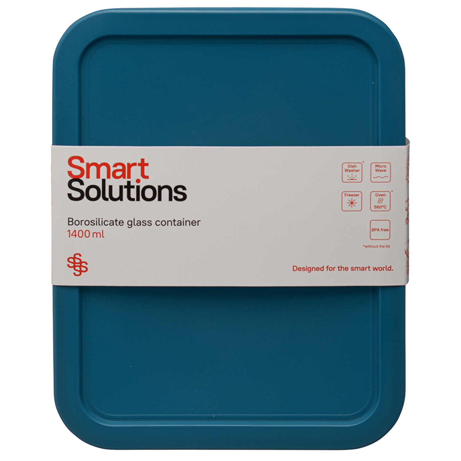 Контейнер для еды Smart Solutions стеклянный 1400 мл темно-синий - фото 4