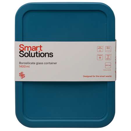 Контейнер для еды Smart Solutions стеклянный 1400 мл темно-синий
