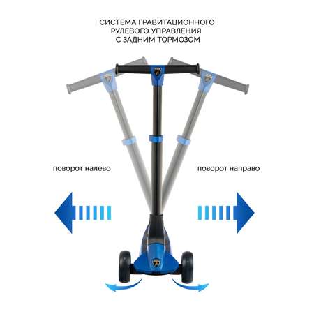 Самокат детский kick n roll automobili Lamborghini складной синего цвета