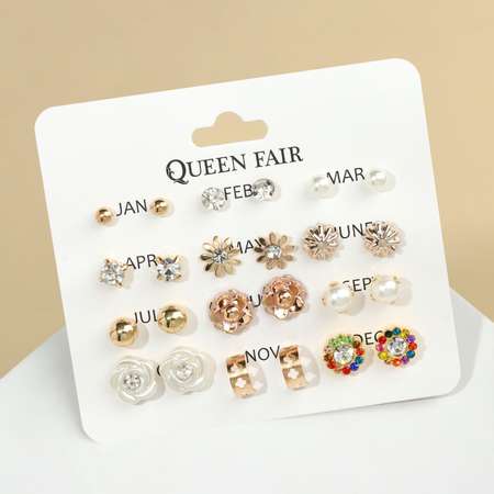 Пусеты 12 пар Queen fair