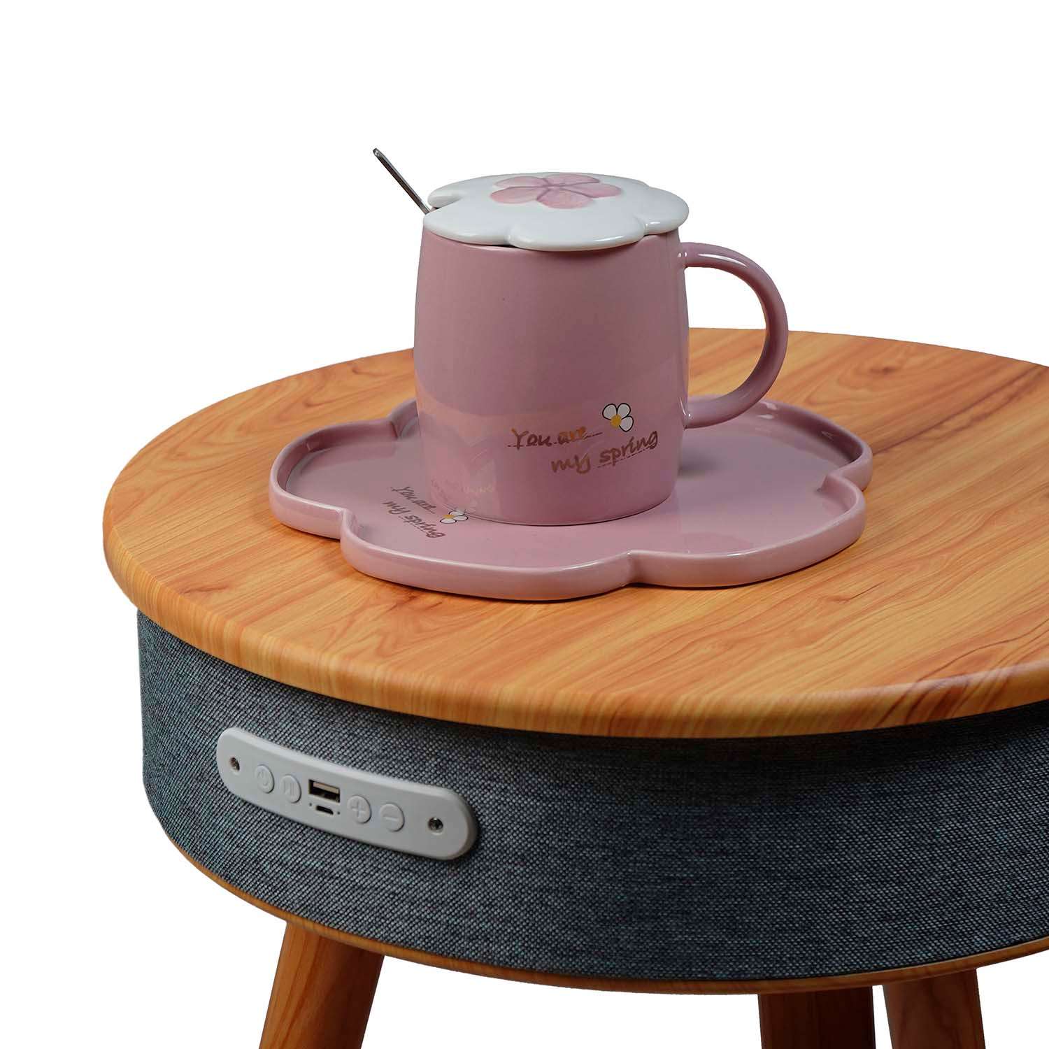 Чайный набор Solmax из кружки с блюдцем/крышкой и ложкой розовый TW56619 - фото 3
