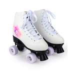 Роликовые коньки SXRide Roller skate YXSKT04WPUR40 белые с фиолетово-розовым орнаментом размер 40