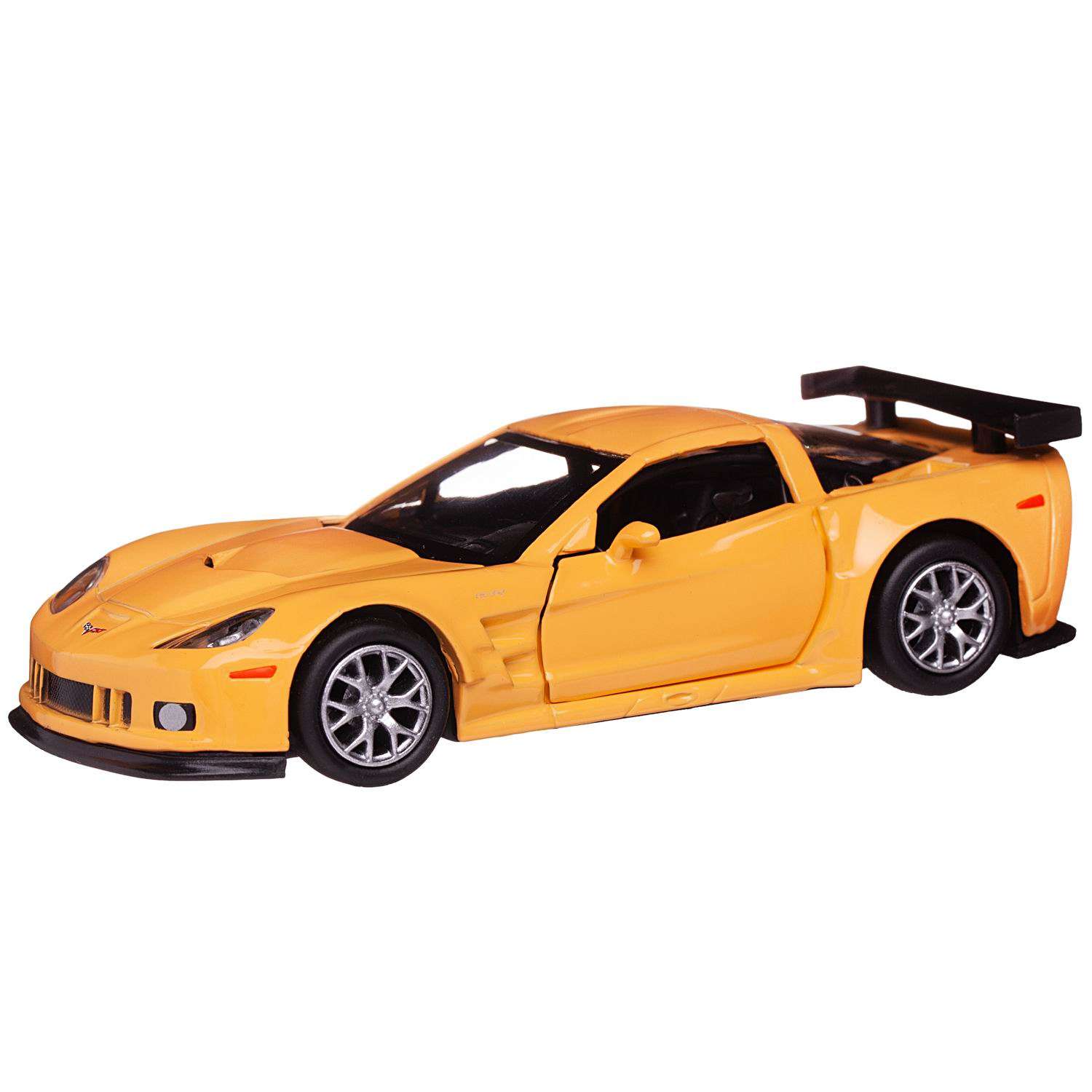 Машина металлическая Uni-Fortune Chevrolet Corvette C6 R желтый цвет двери открываются 554003-YL - фото 6