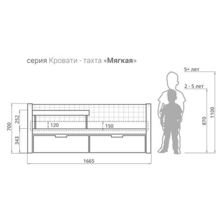 Детская кровать-тахта мягкая Бельмарко Svogen лаванда