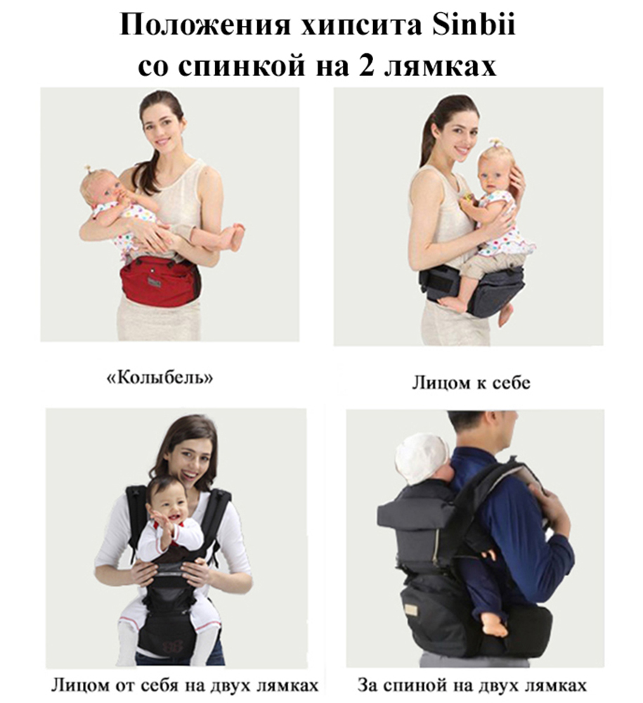 Хипсит Premium S-Fit Set Sinbii со спинкой на 2 лямках серый - фото 13