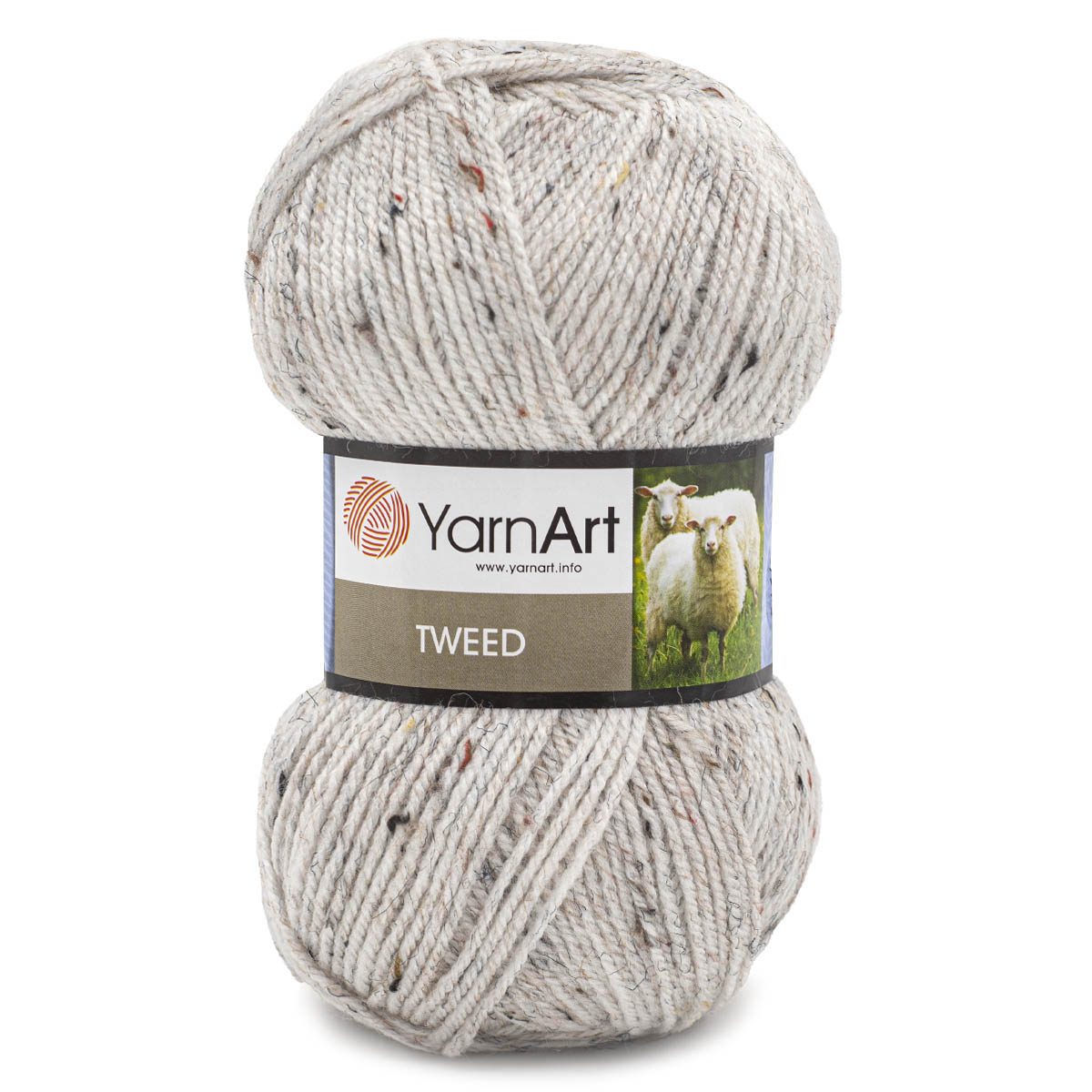 Пряжа YarnArt Tweed смесовая 100 г 300 м 220 белый 5 мотков - фото 6