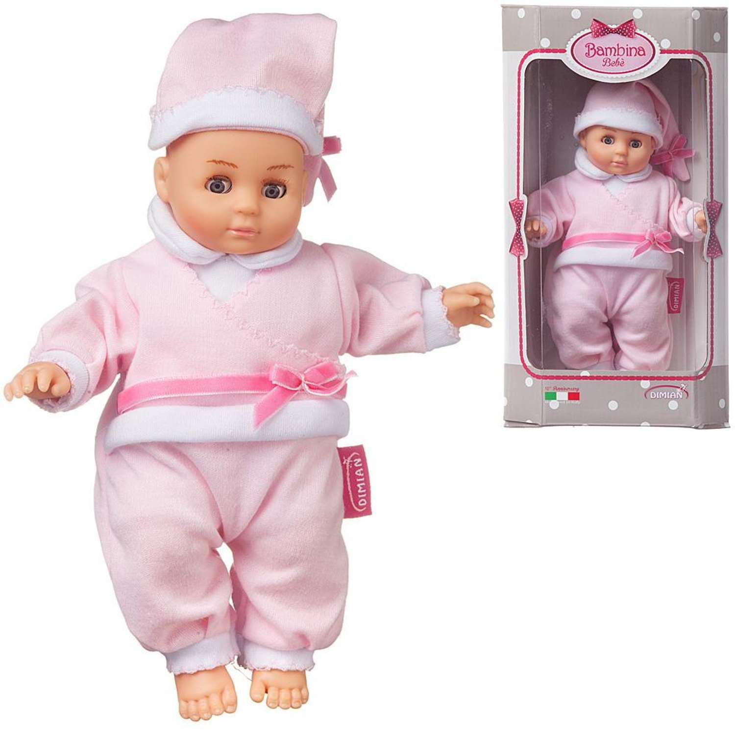Кукла-пупс ABTOYS Bambina Bebe в розовом костюмчике 20 см BD1651-M37/w(4) - фото 1