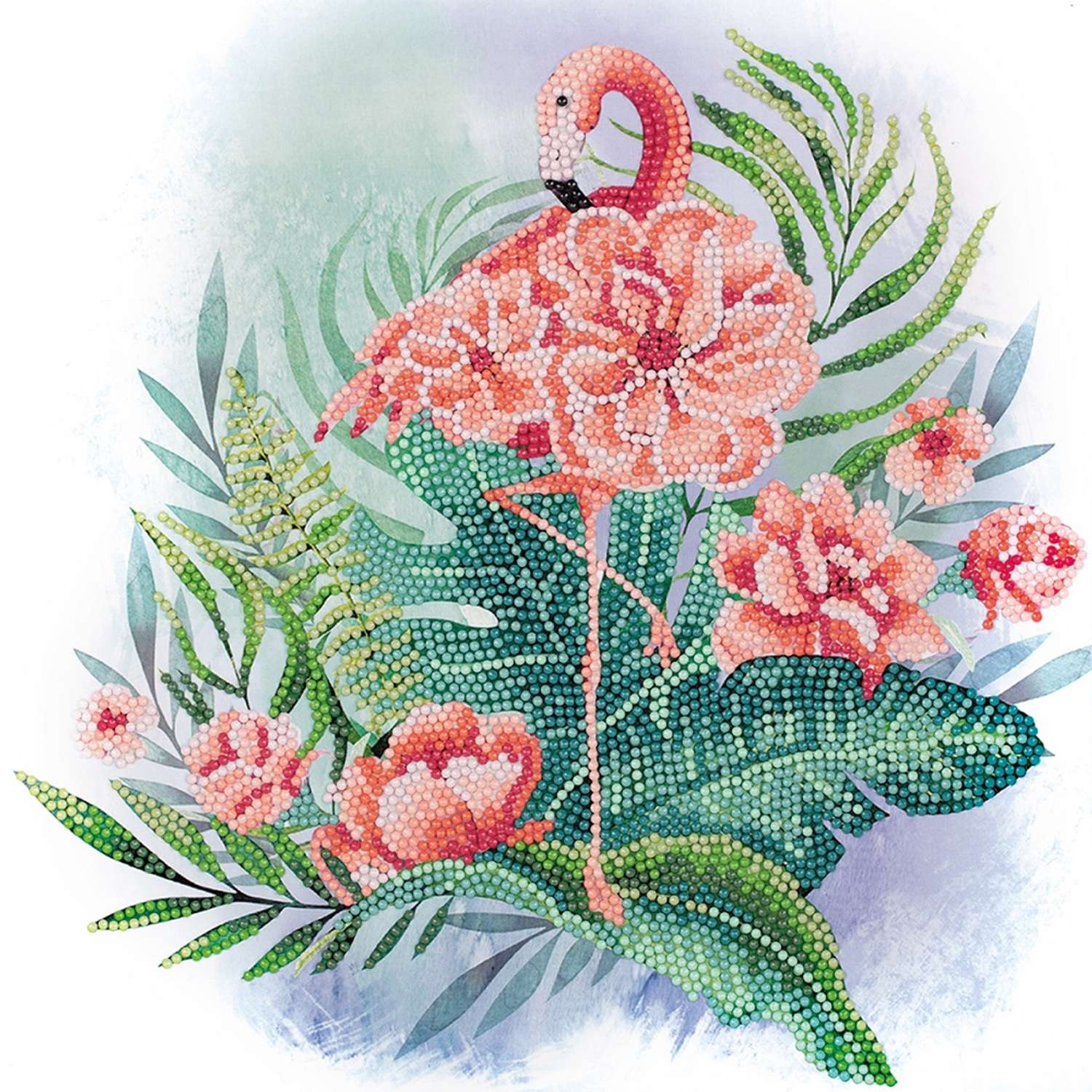 Кристальная мозаика Фрея ALBP-281 постер Тропический фламинго 30 х 30 см - фото 1