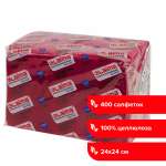 Салфетки бумажные Лайма 400 шт 24х24см Big Pack бордовые целлюлоза