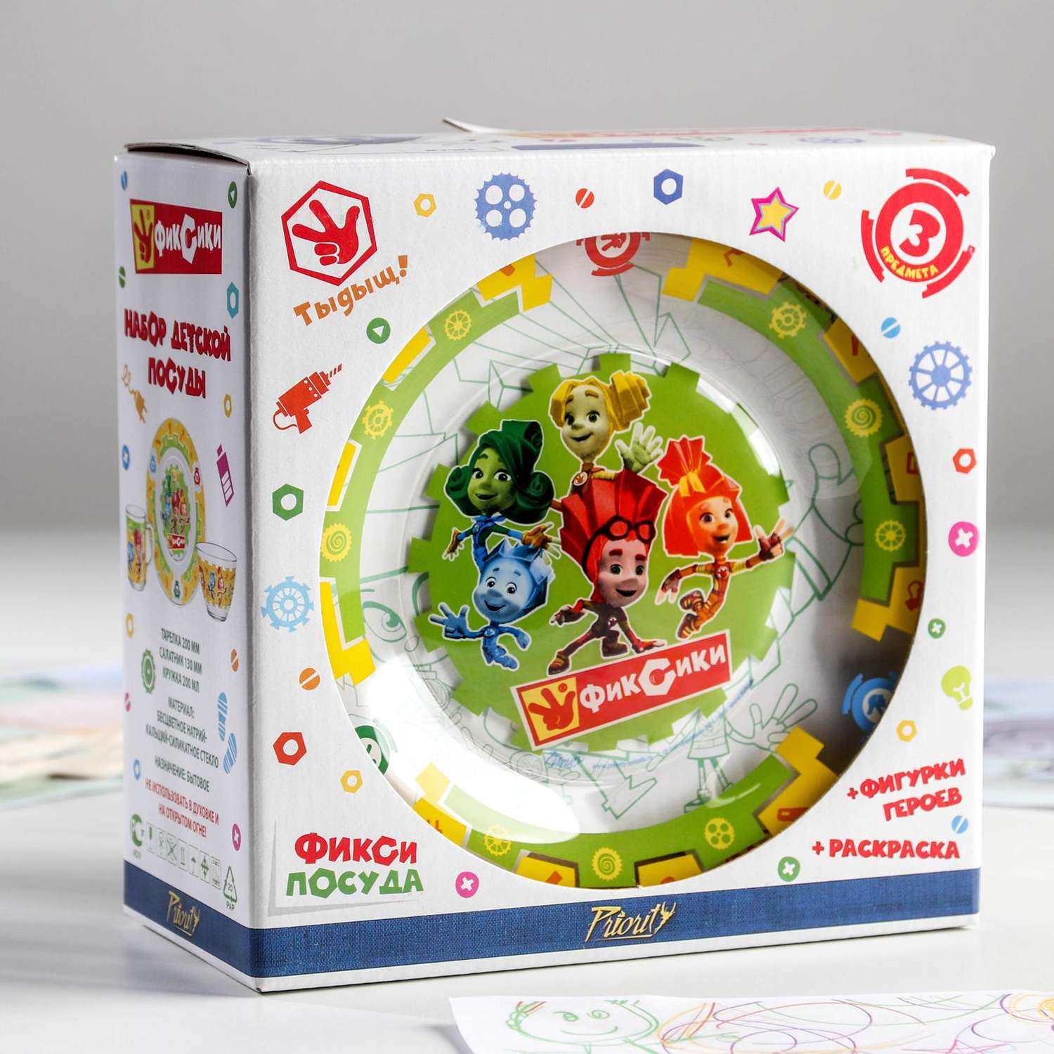 Набор посуды детский Sima-Land Фиксики миска кружка тарелка - фото 4