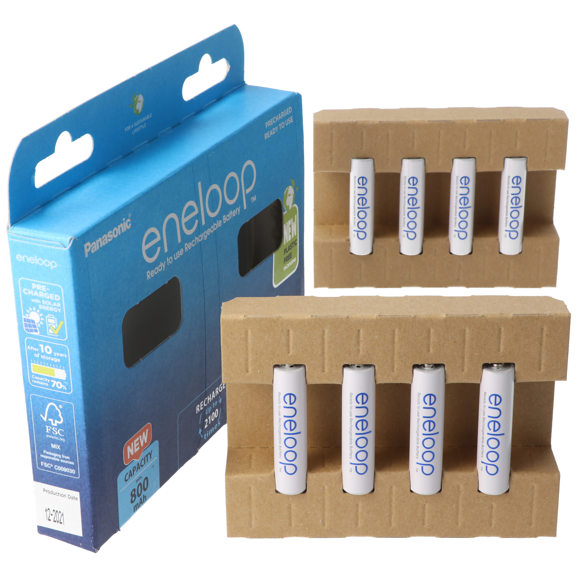 Aккумуляторы Panasonic eneloop AAA 800mAh 8шт BK-4MCDE/8BE - фото 1