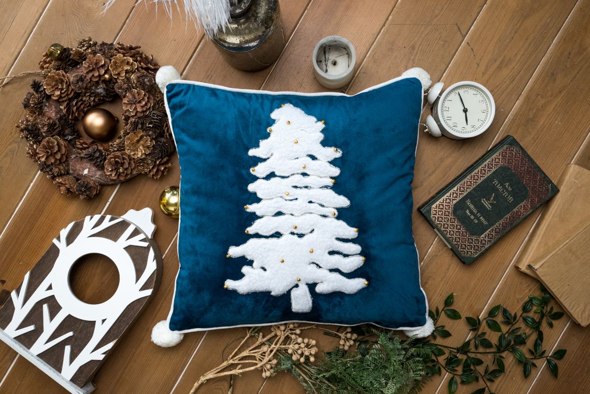 Чехол для подушки Arya Home Collection 45x45 Tree Синий - фото 3