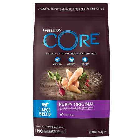 Корм для щенков Wellness CORE крупных курица 2.75кг