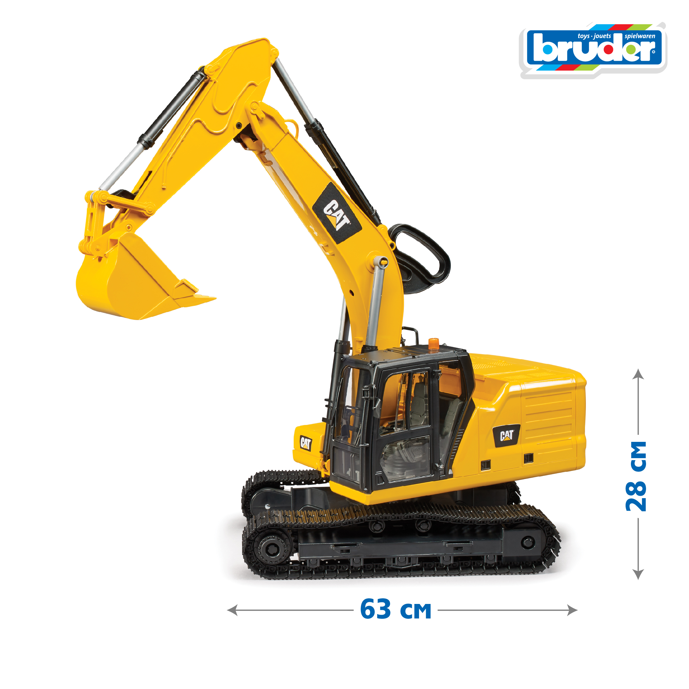 Экскаватор Bruder 1:16 фрикционный желтый 02-483 - фото 2