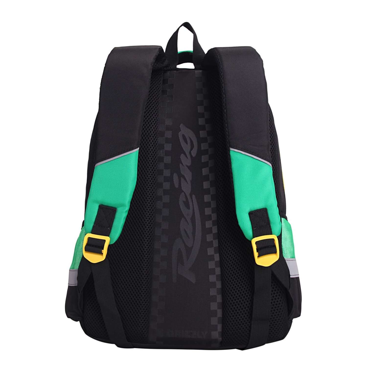 Рюкзак школьный Grizzly Гонка Черный-Зеленый RB-860-5/3 - фото 3