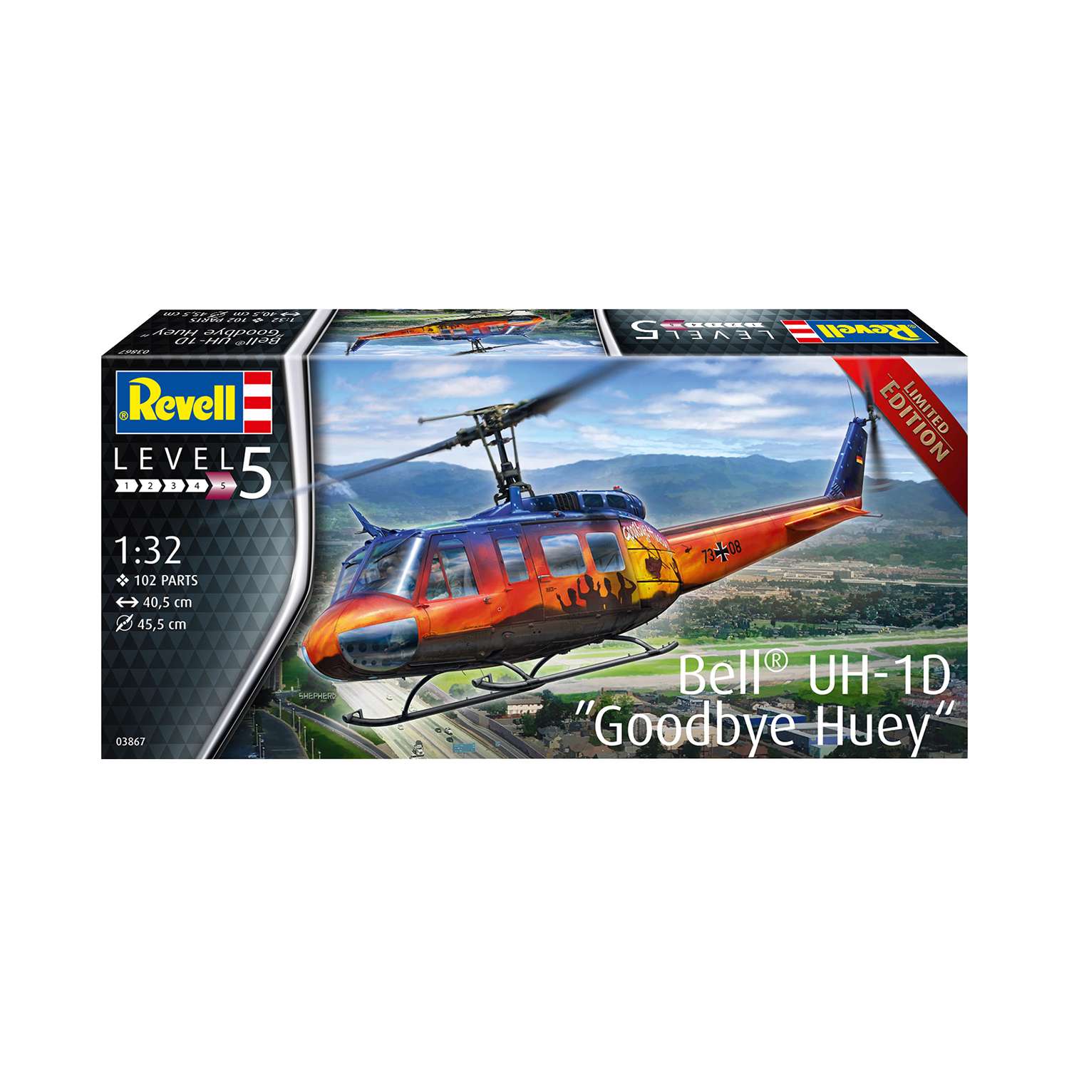 Сборная модель Revell Американский многоцелевой вертолёт Bell UH-1D Goodbye Huey 03867 - фото 1