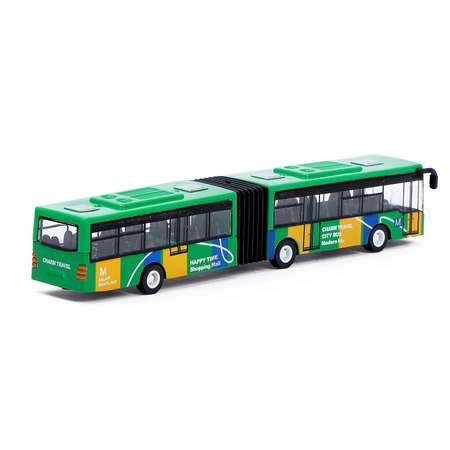 Автобус Автоград металлический «Городской транспорт» инерционный масштаб 1:64 цвет зелёный