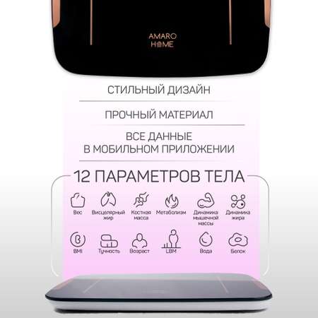 Умные весы AMARO HOME AHFB-00/09 черные