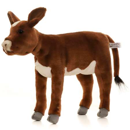 Реалистичная мягкая игрушка HANSA Бык телёнок коричневый 34 см