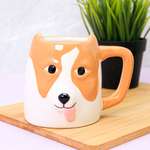 Кружка керамическая iLikeGift Dog with ears brown