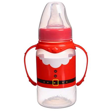 Бутылочка для кормления Sima-Land «Дед Мороз» 150 мл цилиндр подарочная упаковка с ручками