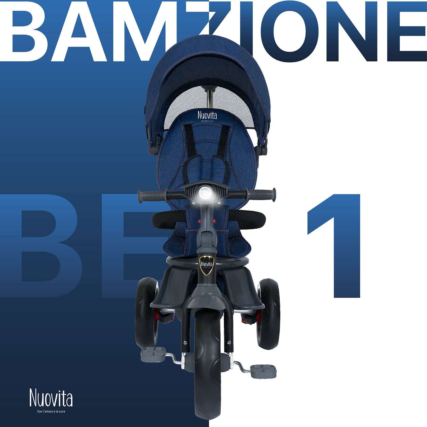 Трехколесный велосипед Nuovita Bamzione BE1 Синий - фото 2
