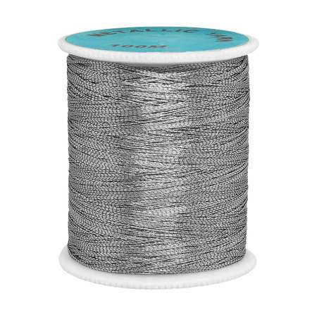 Нитки Айрис люрекс светоотражающие для декорирования вязания 100 м 12 шт серебро