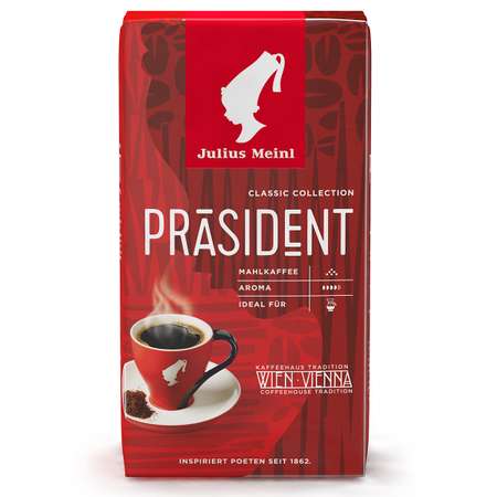 Кофе молотый Julius Meinl Президент Prasident 500 г арабика робуста средняя обжарка