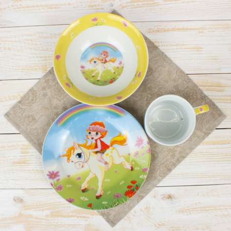 Набор детской посуды Доляна Веселая прогулка кружка миска тарелка