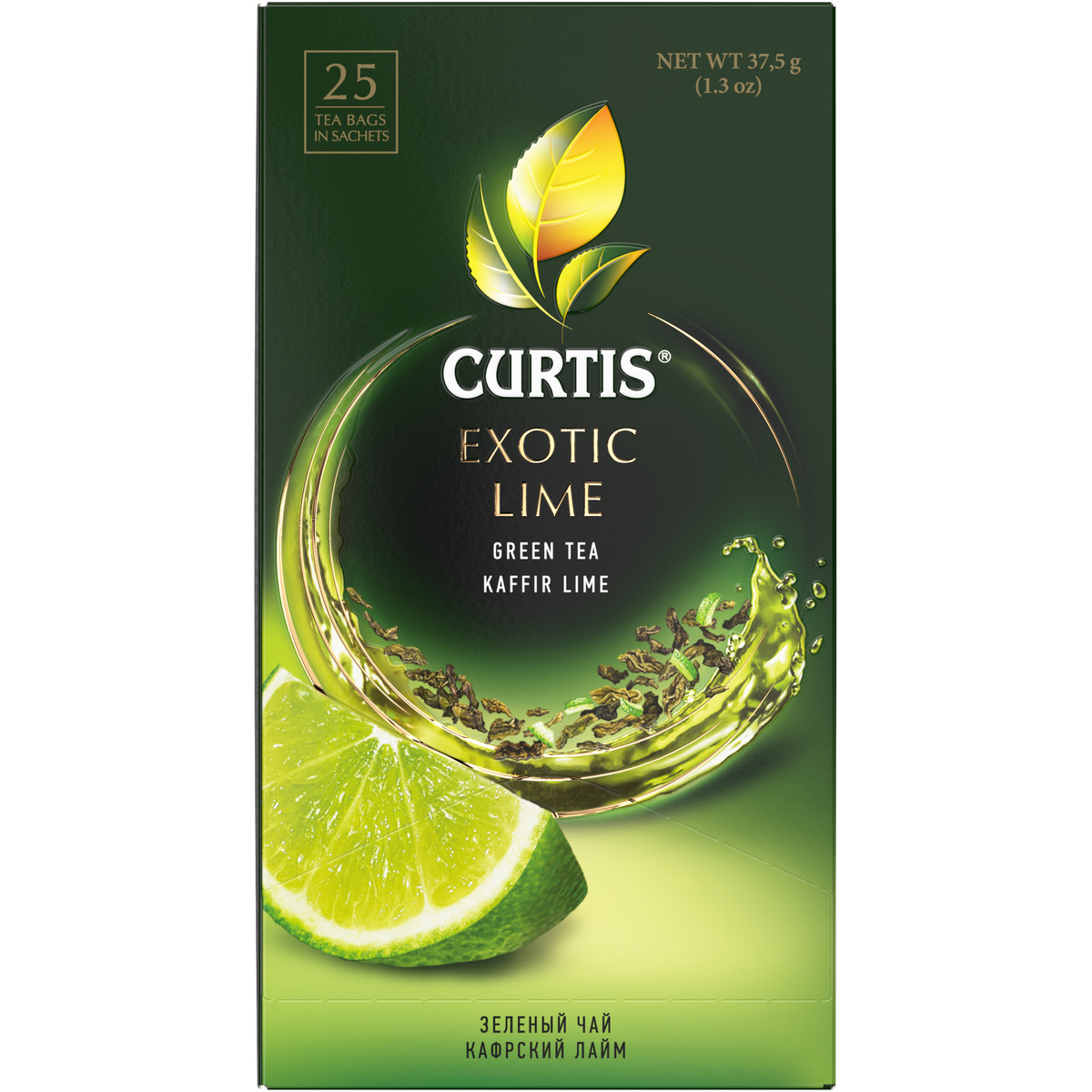 Чай зеленый Curtis Exotic Lime c ароматом лайма и цедрой цитрусовых 25 пакетиков - фото 1