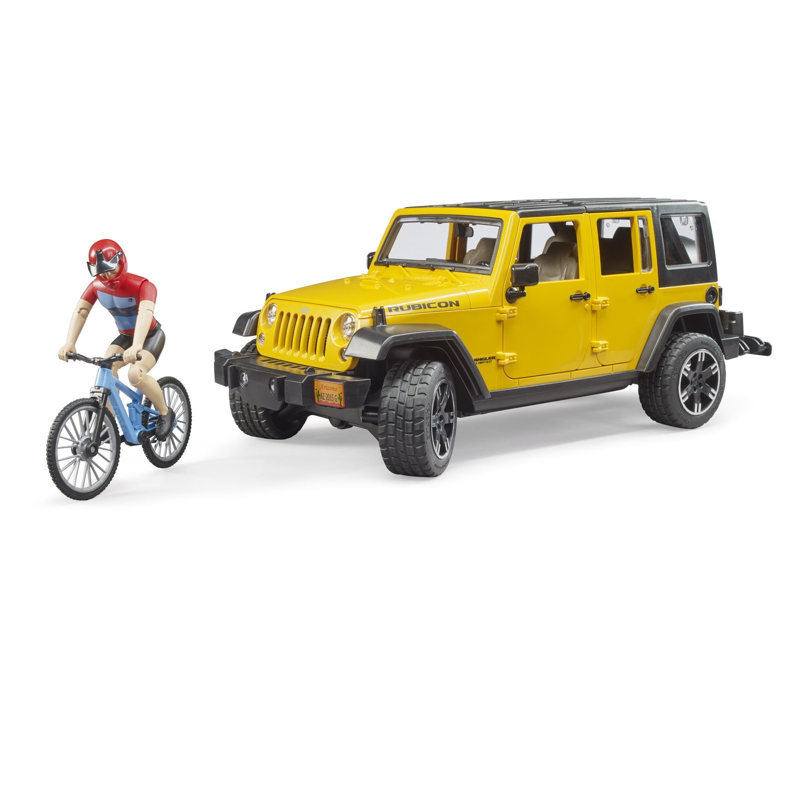 Автомобиль Bruder Внедорожник Wrangler Rubicon Unlimited c велосипедистом и  фигуркой купить по цене 8709 ₽ в интернет-магазине Детский мир