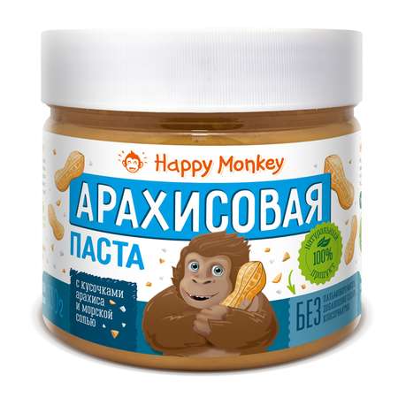 Паста Happy Monkey арахисовая морская соль 330г