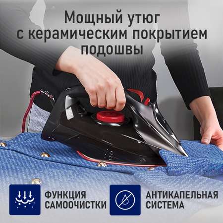 Утюг STINGRAY ST-IR201A черный жемчуг