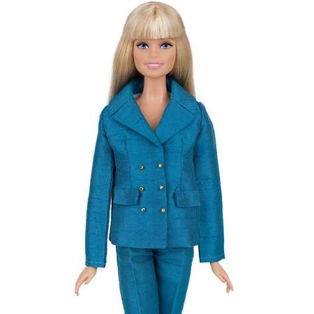 Шелковый брючный костюм Эленприв Аквамарин для куклы 29 см типа Барби