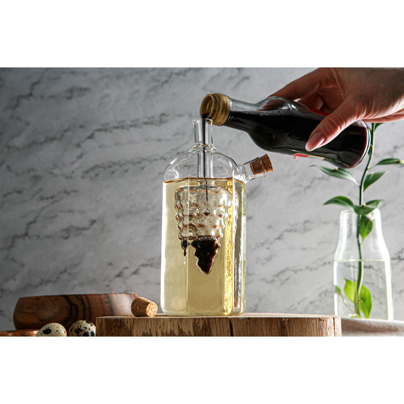 Бутыль Sima-Land стеклянная для соусов и масла 2 в 1 «Фьюжн. Виноград» 100/350 мл 10 5×10 5×19 5 см - фото 4