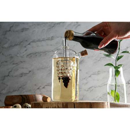 Бутыль Sima-Land стеклянная для соусов и масла 2 в 1 «Фьюжн. Виноград» 100/350 мл 10 5×10 5×19 5 см