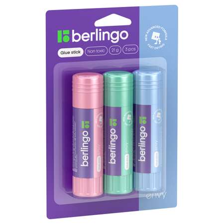 Клей-карандаш Berlingo Envy 21г 3шт в блистере ПВП