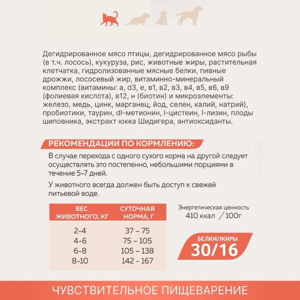 Корм сухой Зоогурман Полнорационный для кошек Hypoallergenic Лосось с рисом 350 гр - фото 2