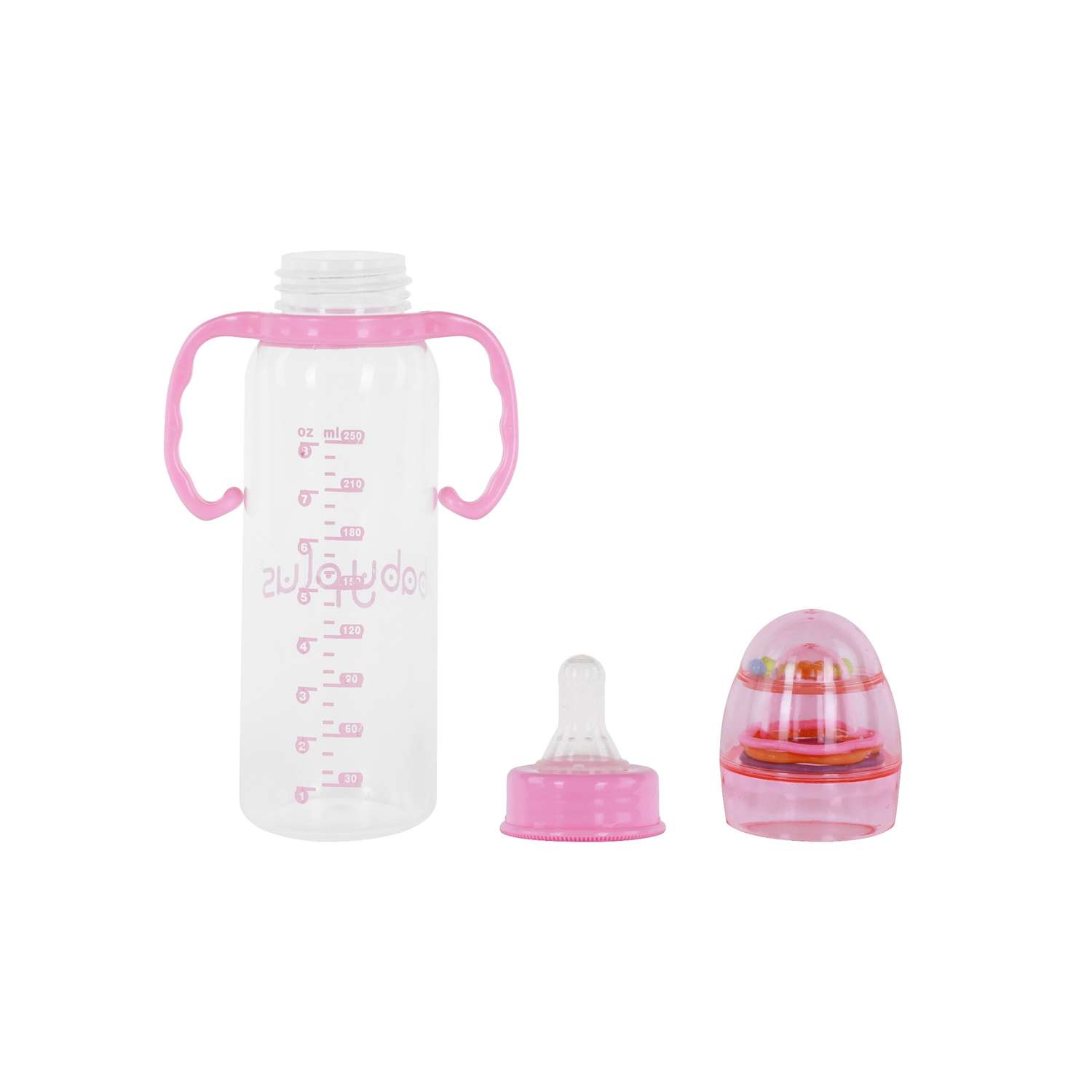 Бутылочка для кормления Baby Plus с ручками и соской BP7483-B 250 мл розовая - фото 3